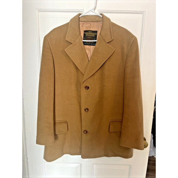Vtg Hand-made Men's Pure Mongolian Cashmere Peacoat M Kaufmans Pittsburgh Classy - Picture 1 of 16